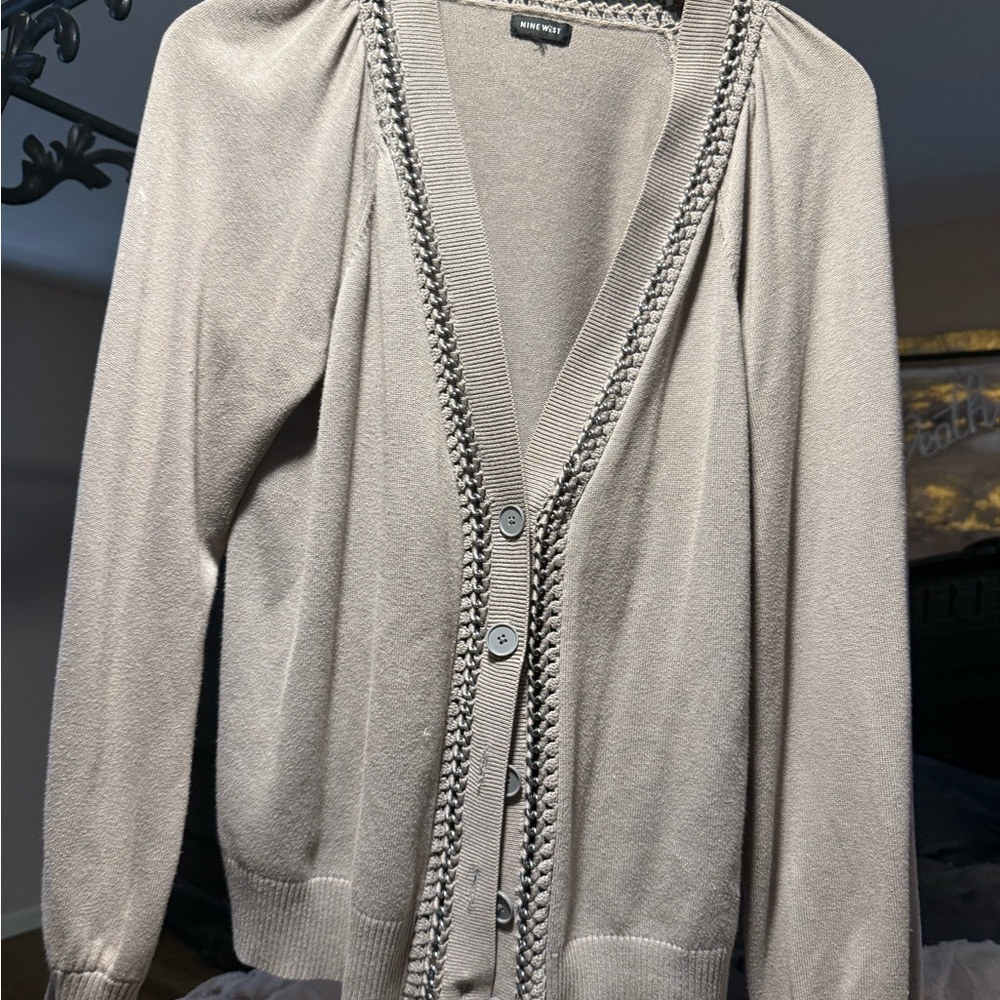 Nine West Knit Sweater with Chain Detail